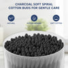 Hopop Black Charcoal Spiral Cotton Buds Paper Stem - 100 Pcs - Dezine Kids