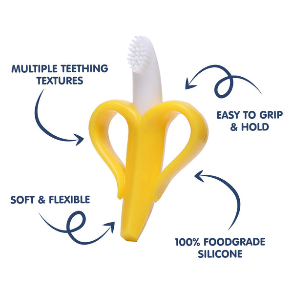 Hopop Easy Grip Banana-Shaped Silicone Baby Teether - Dezine Kids