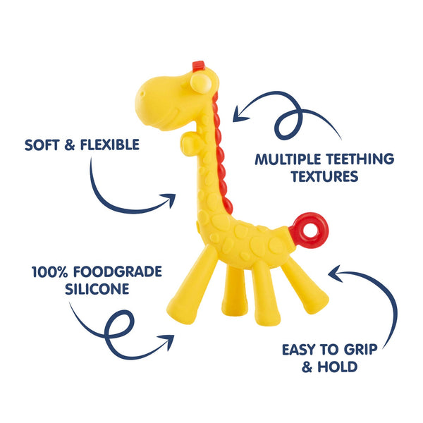 Hopop Silicone Giraffe Teether for Baby – Safe & Soothing Teething Toy - Dezine Kids