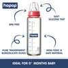 Hopop Premium Slim Neck Glass Feeding Bottle, BPA-Free - 250ml - Dezine Kids