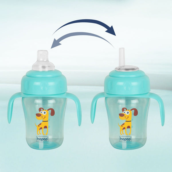 Hopop Spill-Proof Sipper Cup with Spout & Straw – 210 ml - Dezine Kids
