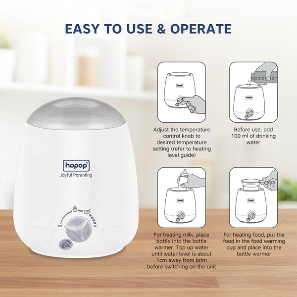 Hopop 2 in 1 Baby Bottle & Food Warmer, Fast Heating & Auto Shut-Off - Dezine Kids