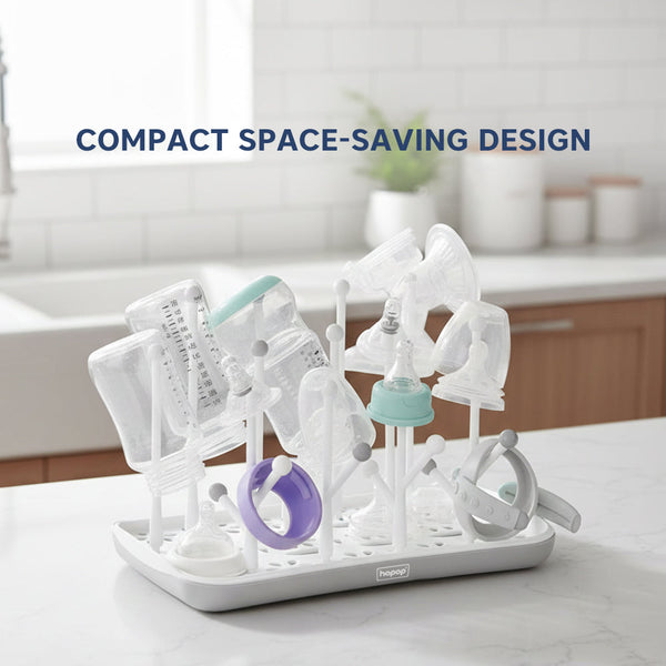 Hopop Portable Baby Bottle Drying Rack, Compact & Travel Friendly - Dezine Kids
