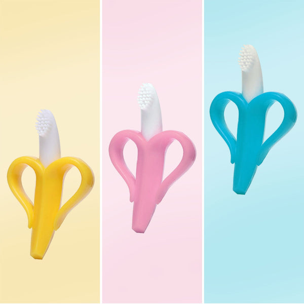 Hopop Easy Grip Banana-Shaped Silicone Baby Teether - Dezine Kids