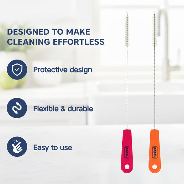 Hopop Easy Straw Cleaning Brush – Pack of 2 - Dezine Kids