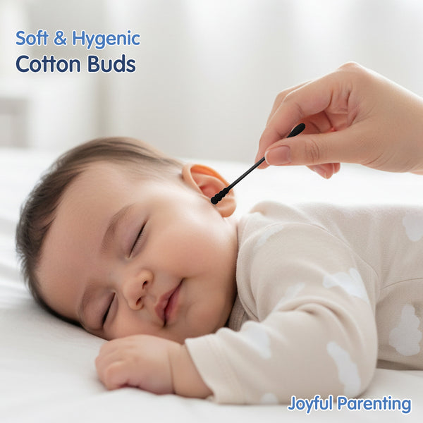 Hopop Black Charcoal Spiral Cotton Buds Paper Stem - 100 Pcs - Dezine Kids