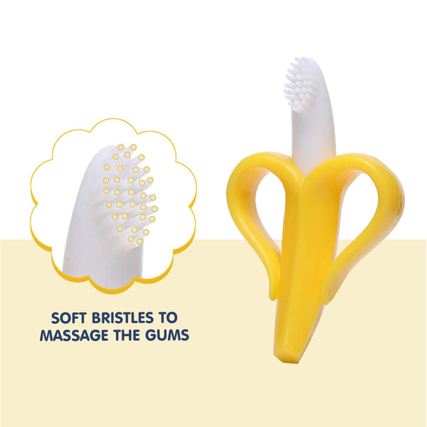 Hopop Easy Grip Banana-Shaped Silicone Baby Teether - Dezine Kids