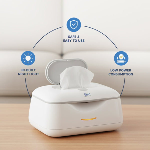 Hopop Warm Glow Baby Wipes Warmer Gentle & Comfortable Wipe Heating - Dezine Kids