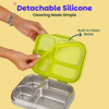 Basil 4 Compartment Stainless steel Lunchbox with Plastic lid - Mushroom Trail