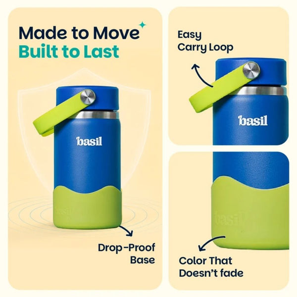 Basil Insulated Stainless steel bottle with Carry Handle - Oasis