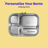 Basil 4 Compartment Stainless steel Lunchbox with Plastic lid - Mushroom Trail