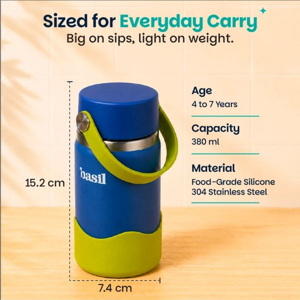 Basil Insulated Stainless steel bottle with Carry Handle - Oasis