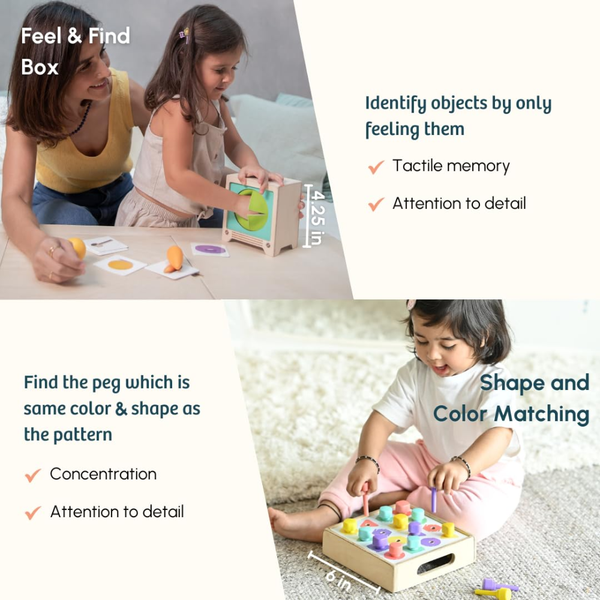 Curious Cub Montessori Wooden Play & Learning Activity Kit - Level 14 (33+M) - Dezine Kids