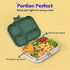 Basil 4 Compartment Stainless steel Lunchbox with Plastic lid - Emerald Moss