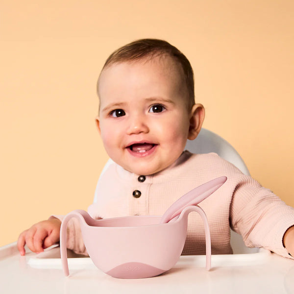 B.Box Toddler Cutlery Set Spoon and Fork - Blush Pink