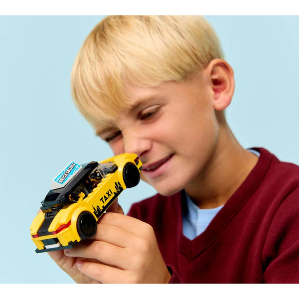 Lego City Yellow Taxi Model Car Kit with 2 Minifigures