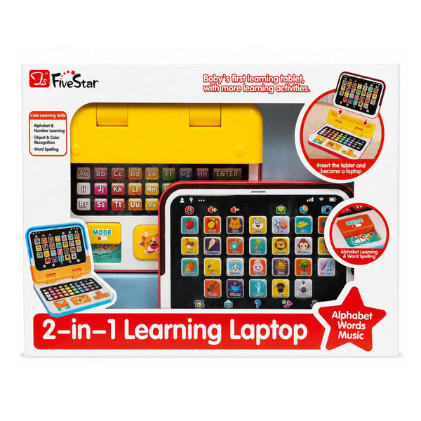 Five Star 2 in 1 Learning Laptop for Kids Educational Interactive Toy - Dezine Kids