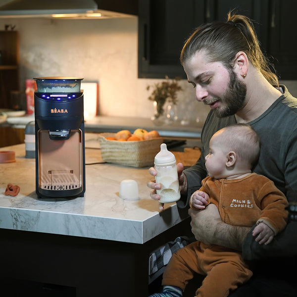 Beaba Milkeo Plus Automatic Baby Bottle Maker & Formula Dispenser with Smart Touchscreen, Multiple Temperature Settings - Night Blue - Dezine Kids