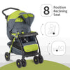 Chicco Cortina CX Baby Stroller with 8 Positions Reclining Seat Pram for 0 to 4Y (Upto 22 Kg) - Lima Green