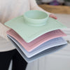 EzPz Happy Bowl 100% Food Grade Silicone Suction Bowl with Built In Placemat - Blush
