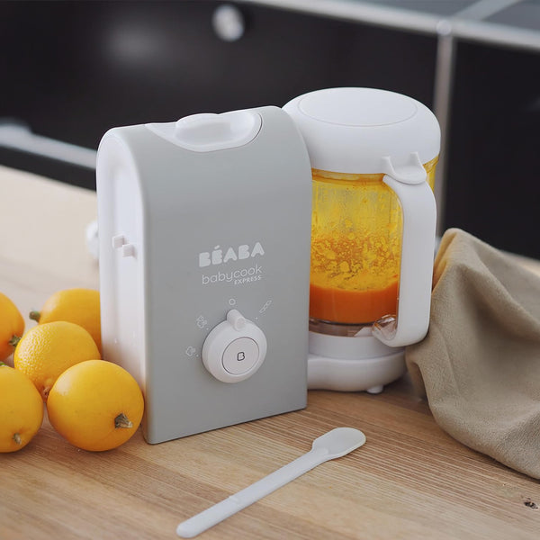Beaba Babycook Express Multifunctional Baby Food Processor, Blender, Steamer, Sterilizer and Cooker - Velvet Grey