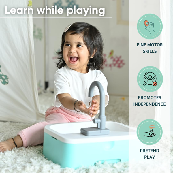 Curious Cub Running Water Sink Pretend & Play Toy - Dezine Kids