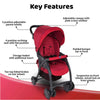 Chicco Simplicity Plus Stroller with Bumper Bar - Scarlet Red