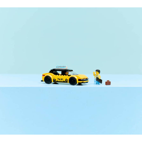 Lego City Yellow Taxi Model Car Kit with 2 Minifigures