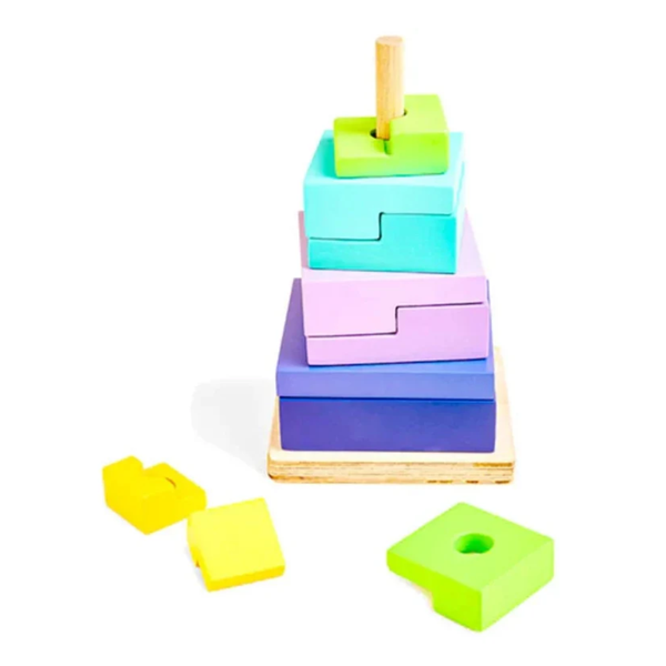 Curious Cub Logical Stacker Improves Hand Eye Coordination Shape Sorter & Stacker - Dezine Kids