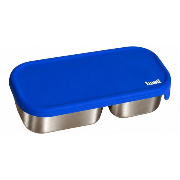 Basil Stainless Steel 2 Compartment Pickle & Dip Container - Blue