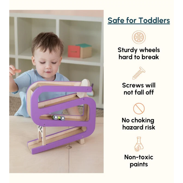 Curious Cub Wooden Car Tracker Ramp Racer Toy - Dezine Kids