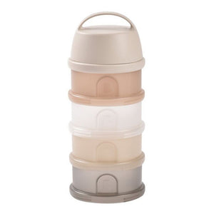 Beaba Stacked Formula Container, Airtight Multifunctional Storage Container, 4 Interchangeable Compartments, Microwave Safe - Clay