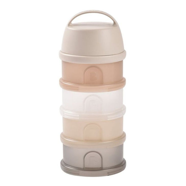 Beaba Stacked Formula Container, Airtight Multifunctional Storage Container, 4 Interchangeable Compartments, Microwave Safe - Clay - Dezine Kids