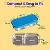 Basil Stainless Steel 2 Compartment Pickle & Dip Container - Blue