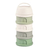 Beaba Stacked Formula Container, Airtight Multifunctional Storage Container, 4 Interchangeable Compartments, Microwave Safe - Cotton/Sage Green - Dezine Kids