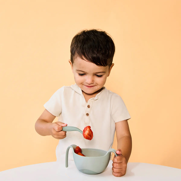 B.Box Toddler Cutlery Set Spoon and Fork - Sage Green