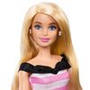 Barbie 65th Anniversary Doll with Blonde Hair, Striped Dress & Heels