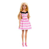 Barbie 65th Anniversary Doll with Blonde Hair, Striped Dress & Heels
