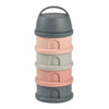 Beaba Stacked Formula Container, Airtight Multifunctional Storage Container, 4 Interchangeable Compartments, Microwave Safe - Pink/Mineral Grey - Dezine Kids
