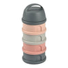 Beaba Stacked Formula Container, Airtight Multifunctional Storage Container, 4 Interchangeable Compartments, Microwave Safe - Pink/Mineral Grey - Dezine Kids