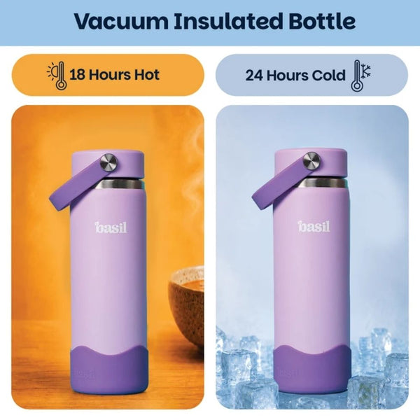 Basil Insulated Stainless steel bottle with Carry Handle - Classic Lilac