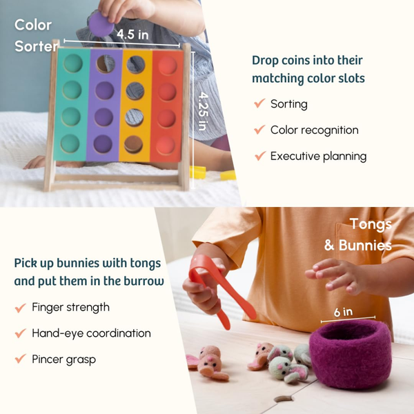 Curious Cub Montessori Wooden Play & Learning Activity Kit - Level 11 (24+M) - Dezine Kids