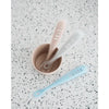 Beaba 1st Stage Silicone Spoon with Ultra Soft Tip, Gum Friendly, Ergonomic Handles, Set of 2 - Clay/Misty Green - Dezine Kids