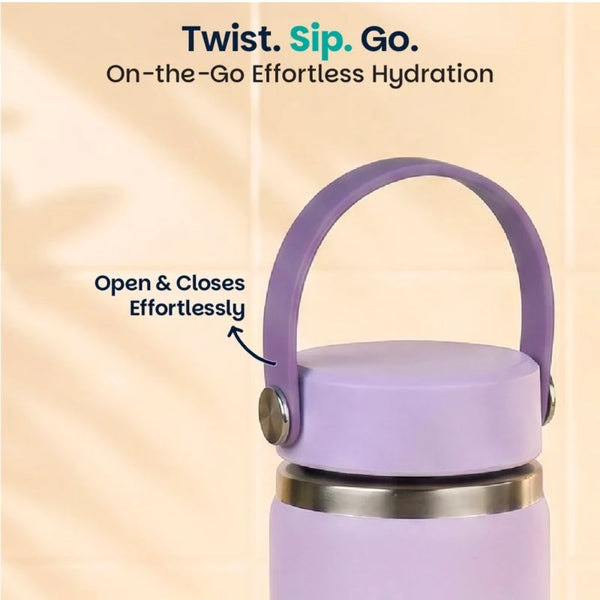 Basil Insulated Stainless steel bottle with Carry Handle - Classic Lilac