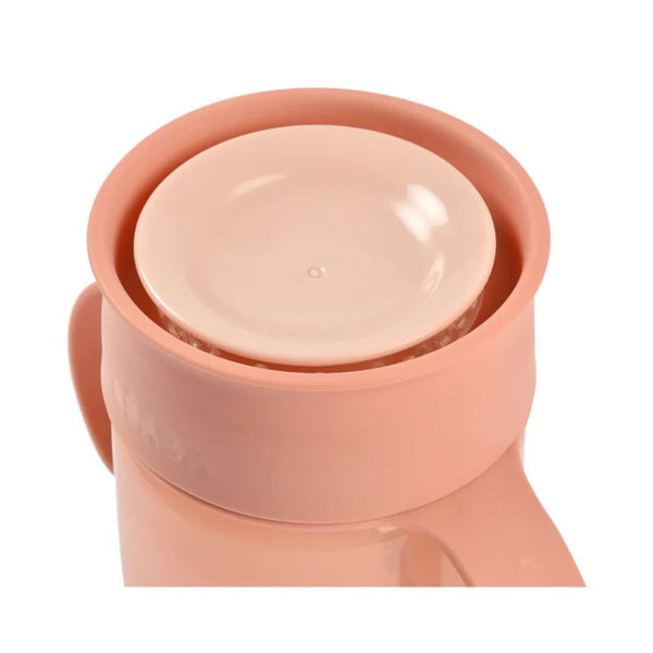 Beaba 360° Baby Learning Cup with Anti Drip Disc, Dual handle & Spillproof Sippy Cup for Toddlers, 340ml - Pink - Dezine Kids