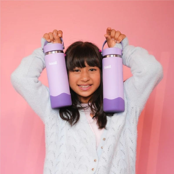 Basil Insulated Stainless steel bottle with Carry Handle - Classic Lilac