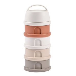 Beaba Stacked Formula Container, Airtight Multifunctional Storage Container, 4 Interchangeable Compartments, Microwave Safe - Terracotta