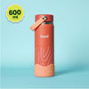 Basil Insulated Stainless steel bottle with Carry Handle - Coral Swirl