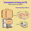 Basil 3+1 Compartment Stainless steel Lunchbox with Mini Box - Himachali Guldaan