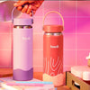 Basil Insulated Stainless steel bottle with Carry Handle - Coral Swirl